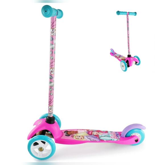 NIB Mattel Barbie 3-Wheel Tilt Scooter & Barbie Pink Sequin Back Pack Bundle LOT - Picture 1 of 10